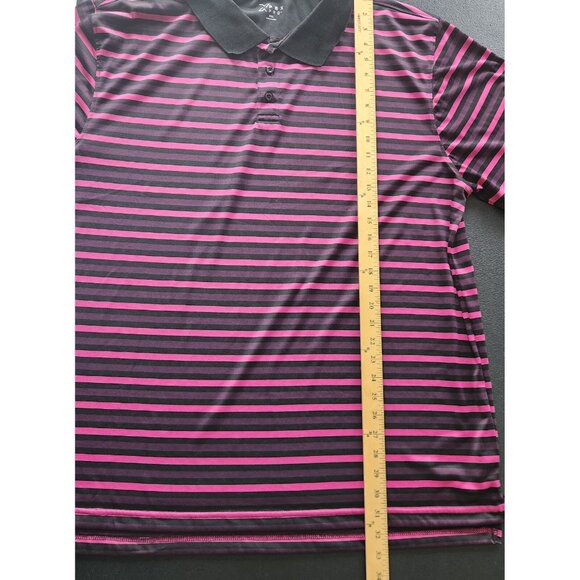 XPBX Pro Polo Shirt Pink Black Striped Short Sleeve Golf Shirt XXL 2XL‎ EUC - Picture 8 of 8